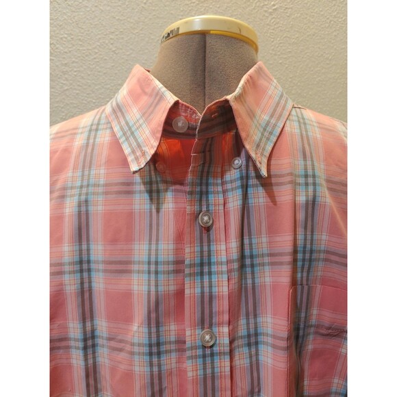 Croft And Barrow Mens Short Sleeve Pink Blue And Striped Shirt Size 2XL - Picture 3 of 8
